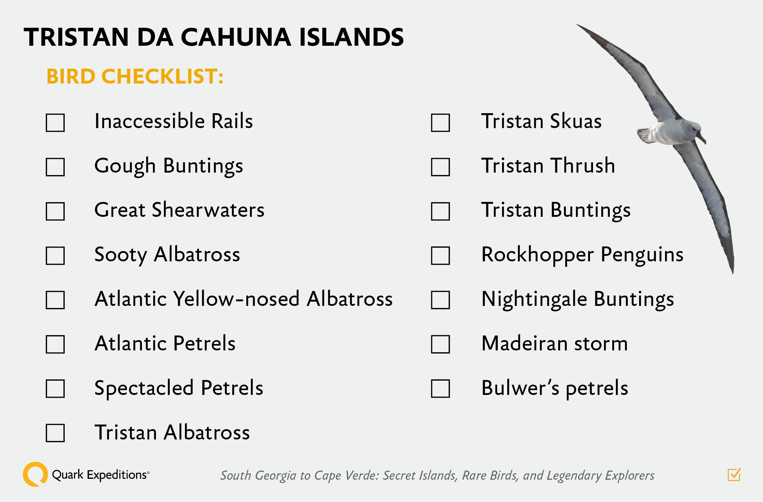 Tristan de Cahuna Birding Checklist Graphic