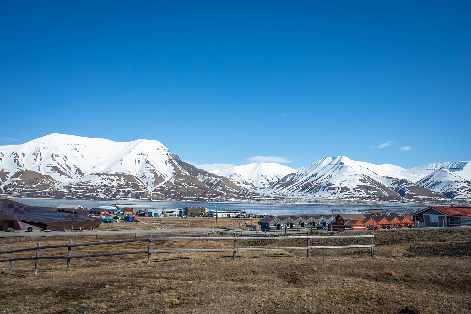 Plataberget Mountain overlooks Longyearbyen, the northernmost town in the world.