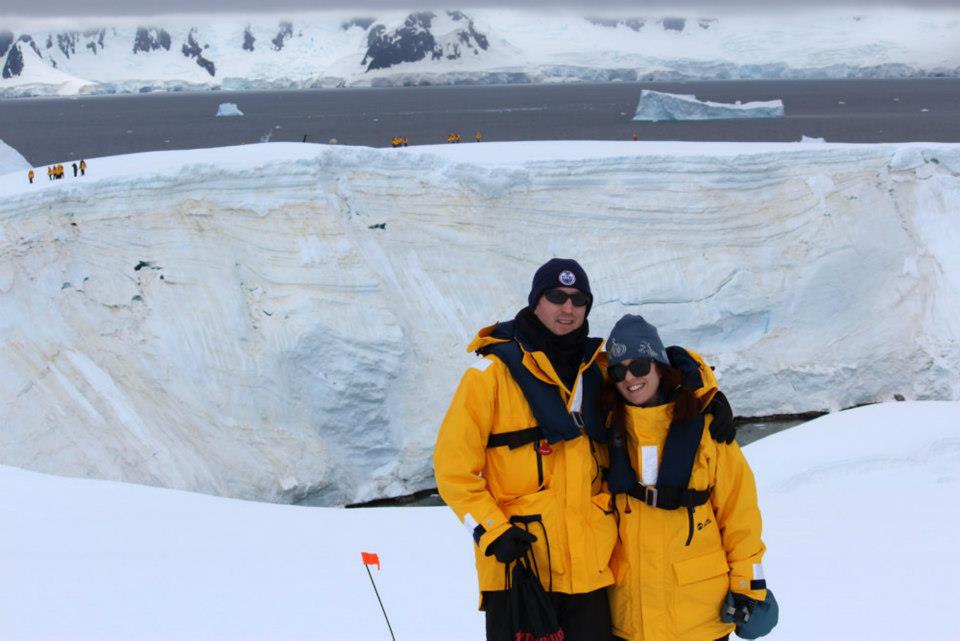 Jeff and Corina Hitchcock arrive in Antarctica.