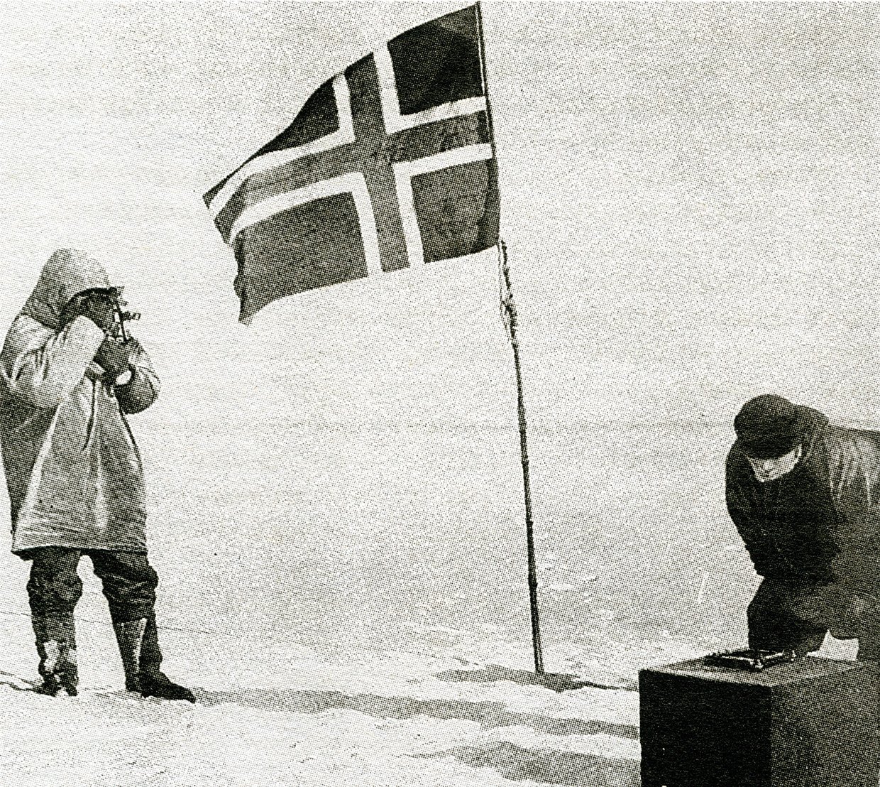 South Pole after fierce competition from Britain's Robert Falcon Scott, who arrived 35 days after Amundsen