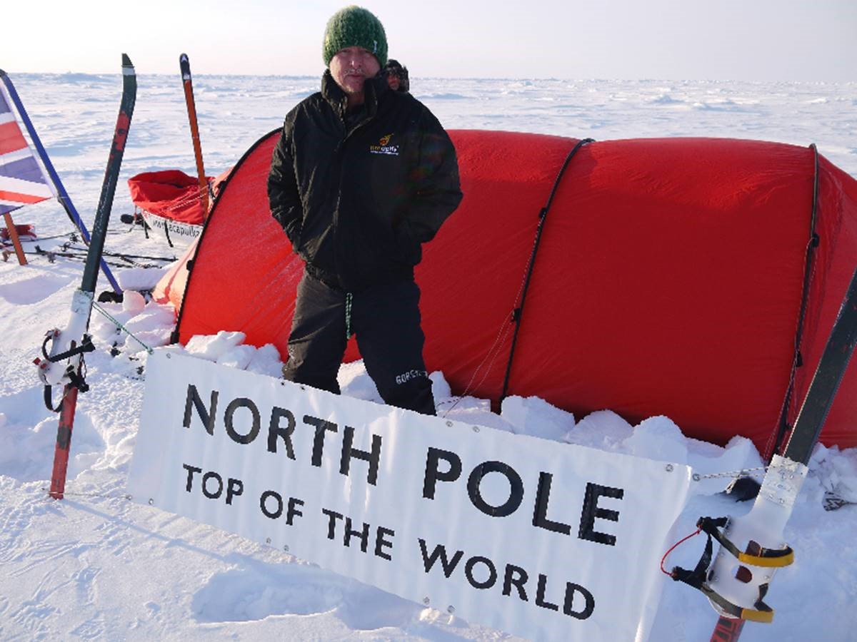 Arctic explorer Alan Chambers at the North Pole