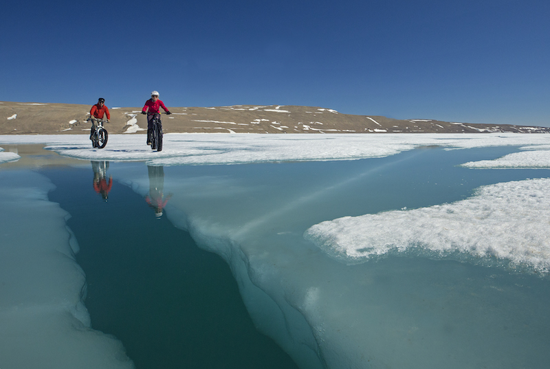 Fat Biking on sea ice at Arctic Watch 