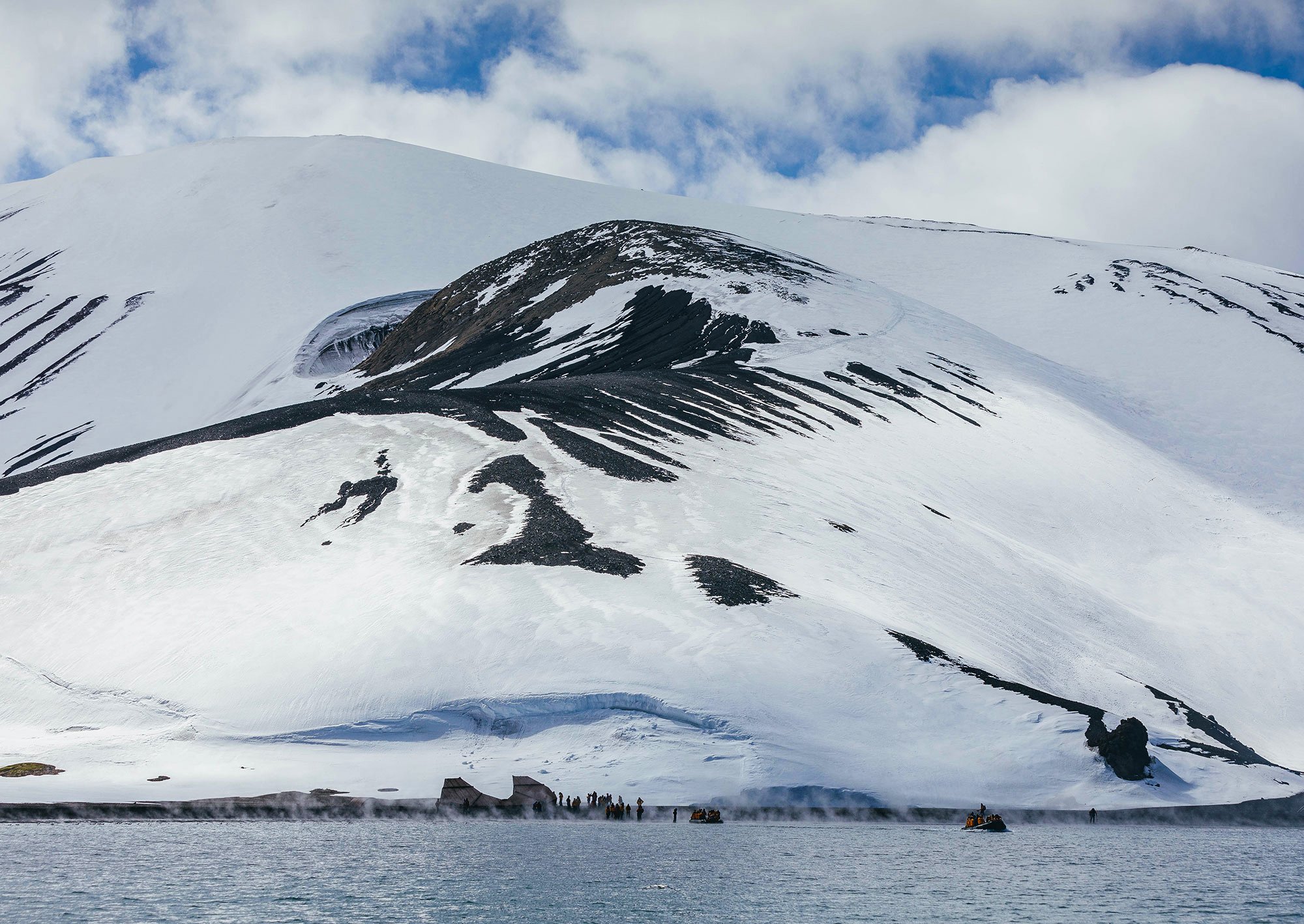 Snow-covered peaks in Antarctica. 