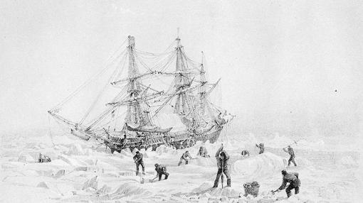 HMS Terror thrown up by ice