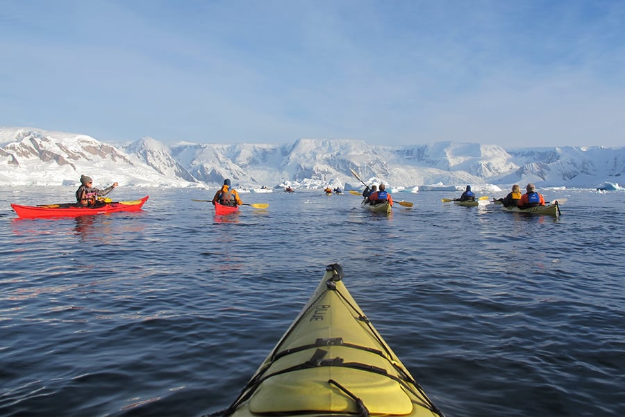 A Kayaker&apos;s perspective in Antarctic waters. Photo: Quark Passenger