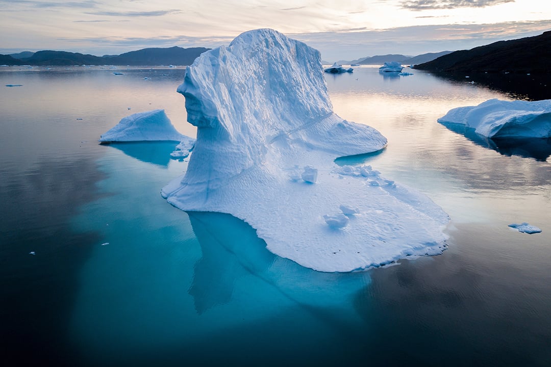 Few polar destinations rival Greenland for its abundance of sculpted, multi-coloured icebergs.