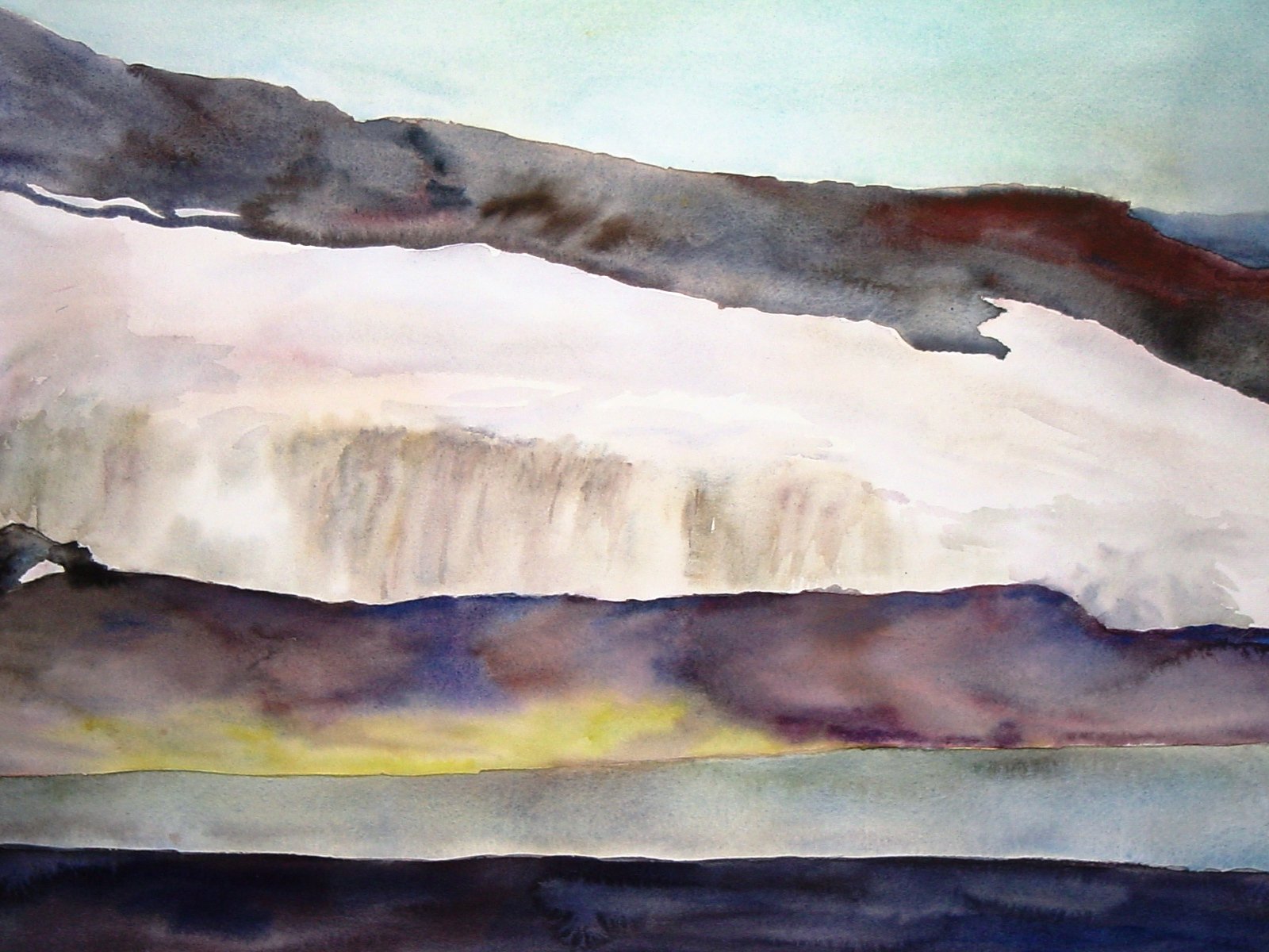 Landscape with Lichen, Antarctica; 18x24&quot; watercolor painting by Lisa Goren