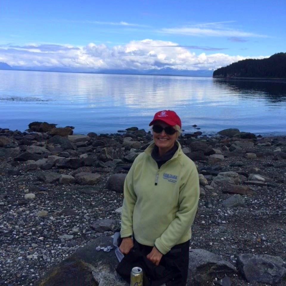 Frances Ulmer in the Arctic, near Lemesurier Island near Glacier Bay