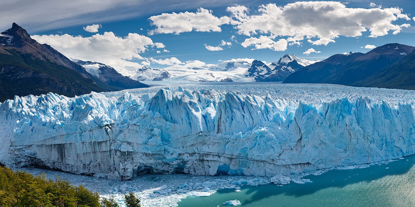 Views of massive glaciers, as shown here,  are among the highlights for Quark Expeditions' guests traveling in Patagonia.