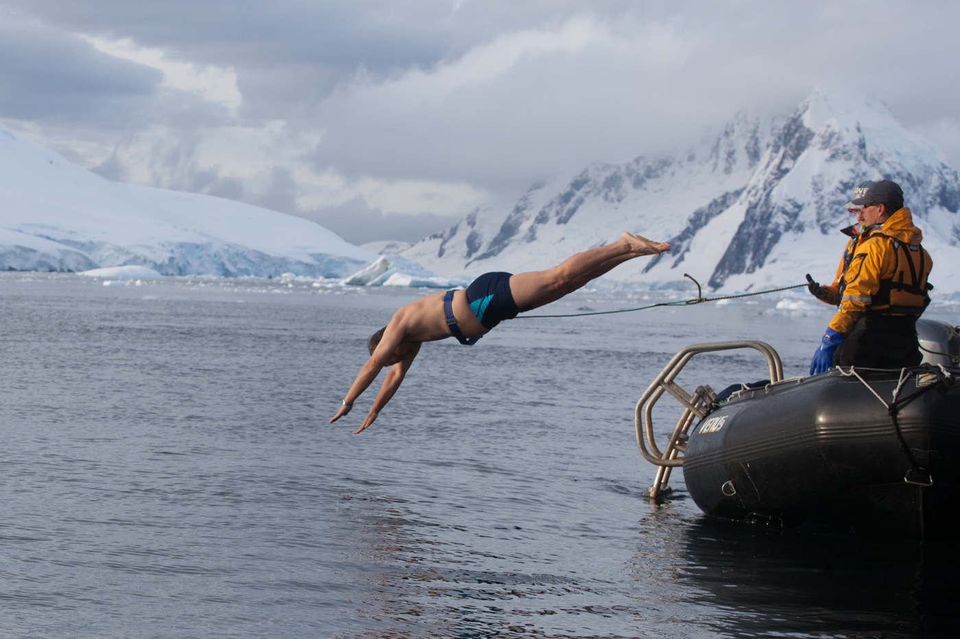 The Polar Plunge is a rite of passage many passengers take part in on Quark&apos;s small ship expeditions to the polar regions!