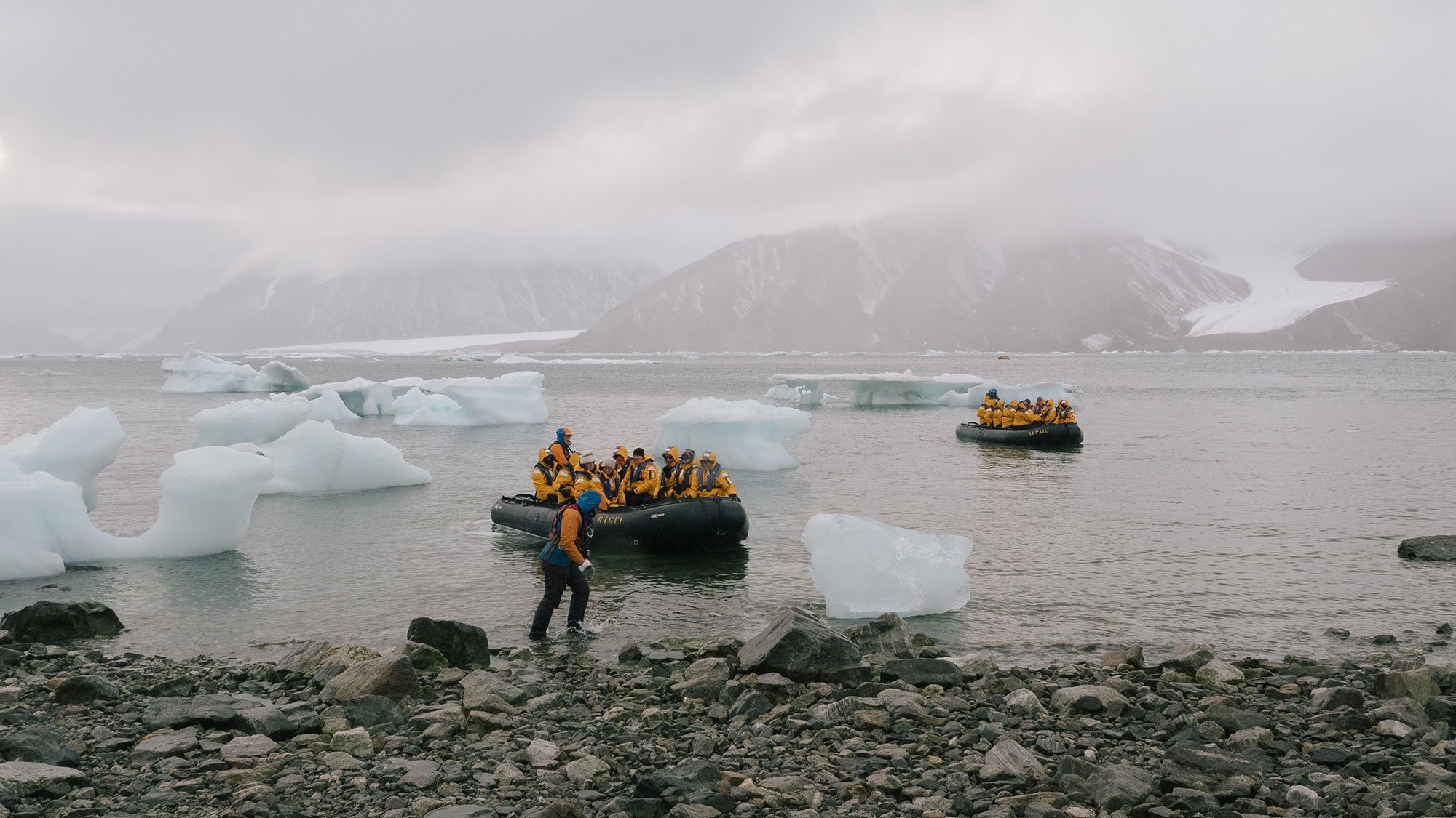 Quark Expeditions' guests enjoyed a guided shore excursion  during a voyage to Ellesmere Island.