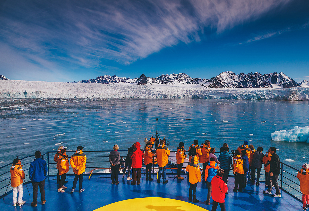 Guests can observe all  manner of wildlife, including whales and polar bears, from the deck of their ship.