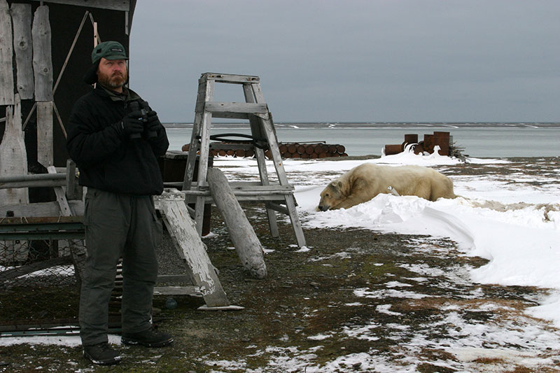 Dr. Nikita Ovsyanikov lived in remote cabins in the middle of high polar bear concentrations.