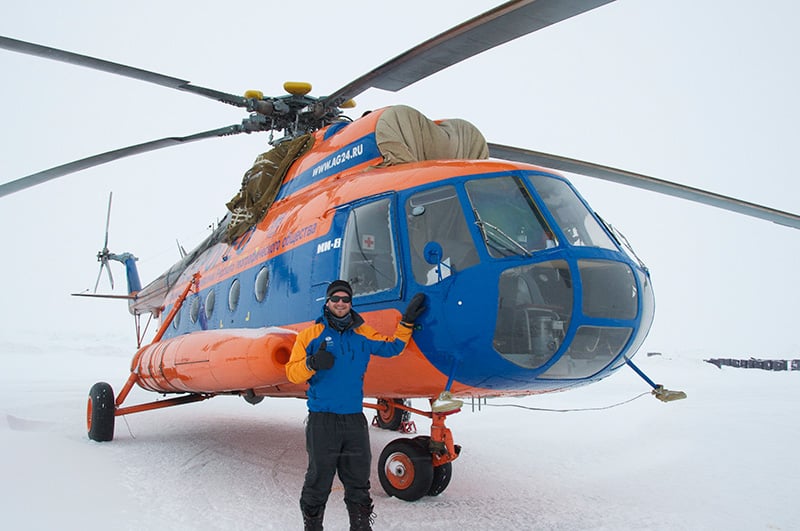 How can you reach the North Pole? This Mi8 helicopter can get you there.