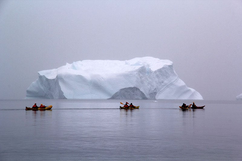 Quark passengers kayaking in Greenland
