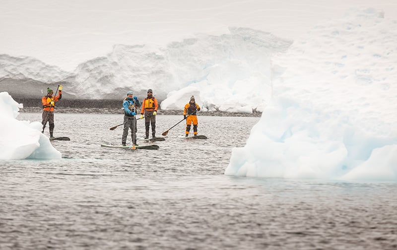Stand up paddleboarding in Antarctica - credit: Dave Merron 