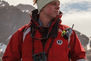 Quark guide Cam leads a camping expedition on Antarctica.