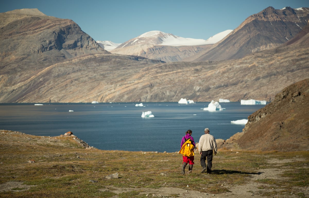 Passengers in Blomsterbugta, East Greenland 2016