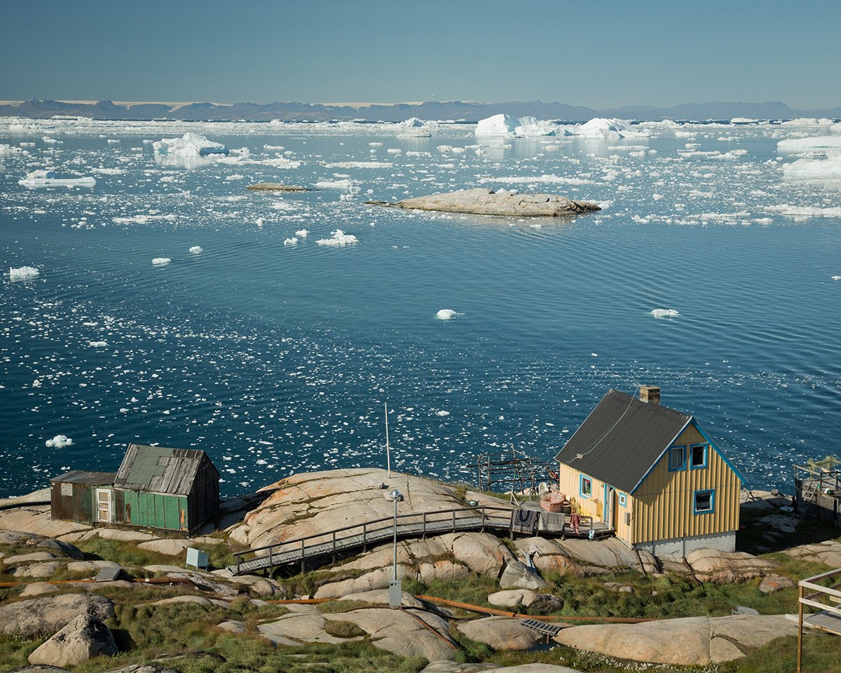 View of the town of Ilulissat in Western Greenland.