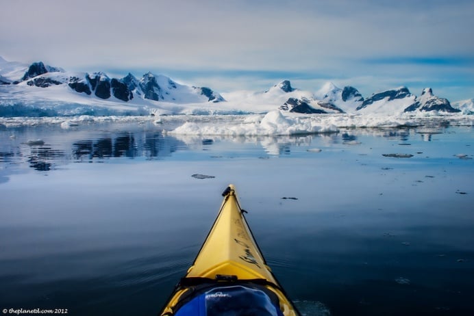 Waterproof camera gear or protective casings are important for Antarctic kayakers.