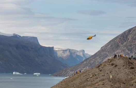 Heli Hiking in Arctic Landscape