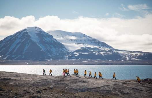 Passengers Hiking in Svalbard