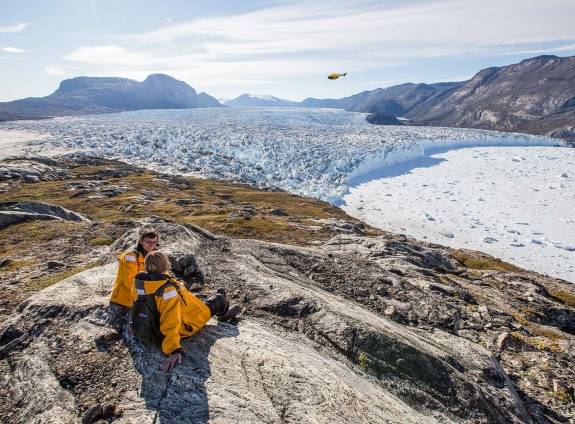 Passengers enjoying the views in Greenland