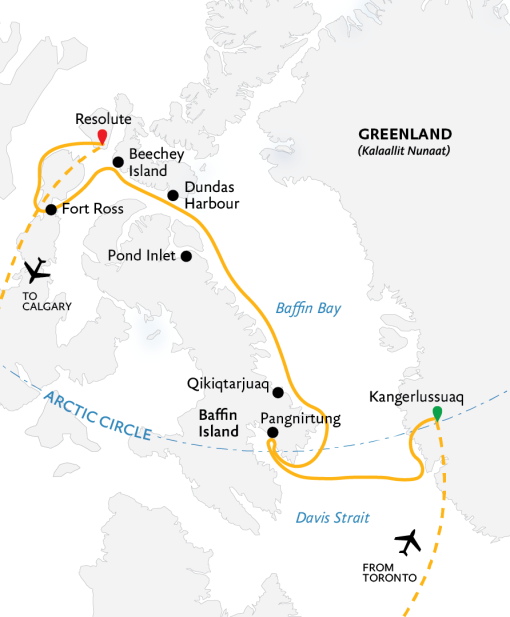 tourhub | Quark Expeditions | Northwest Passage: In the Footsteps of Franklin | Tour Map