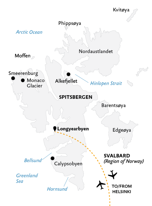 tourhub | Quark Expeditions | Spitsbergen Photography: Domain of the Polar Bear | Tour Map